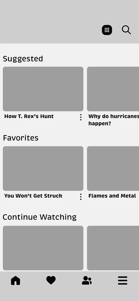 Mid-fidelity wireframe