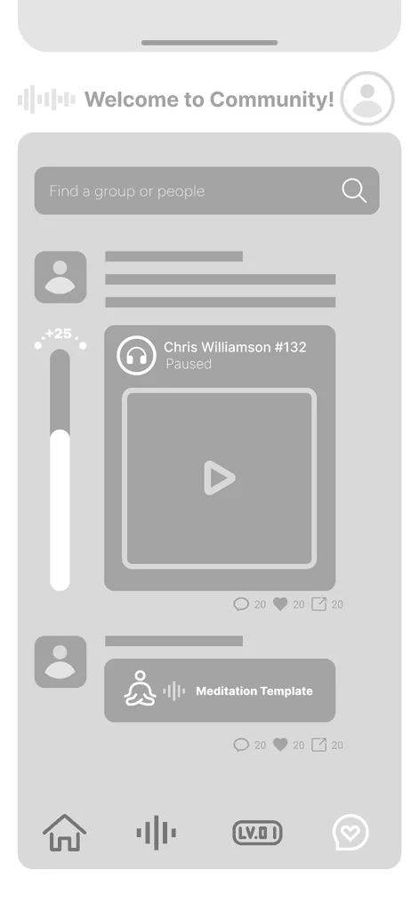 Low-fidelity wireframe screen