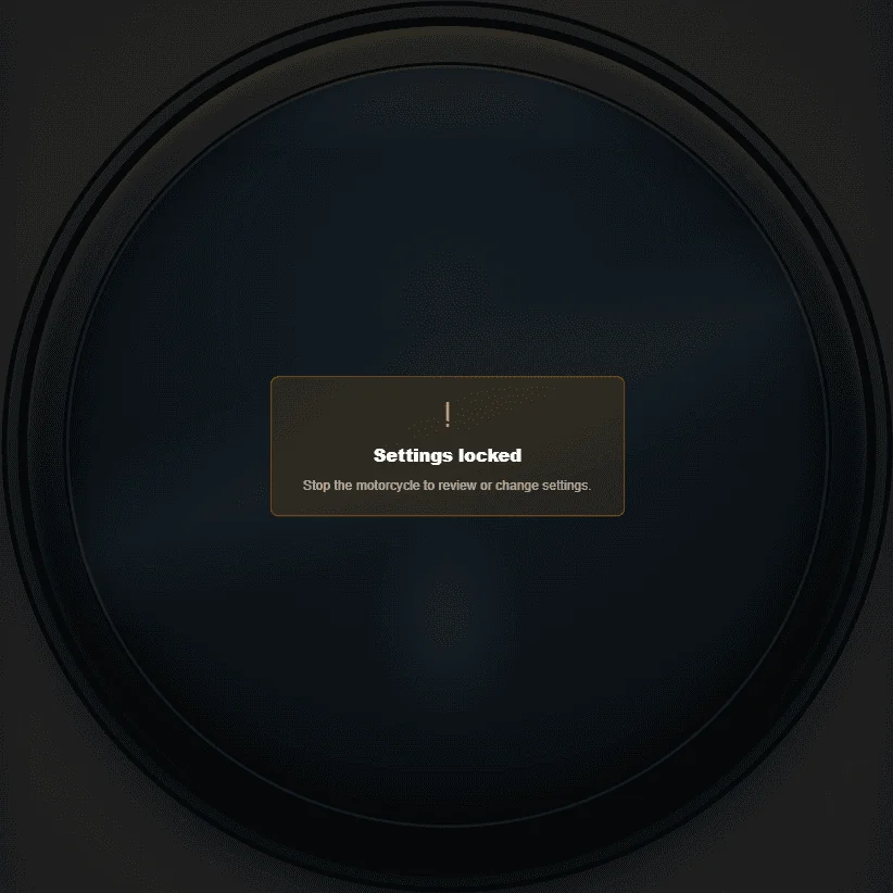 Stage 29 prototype, Settings locked state