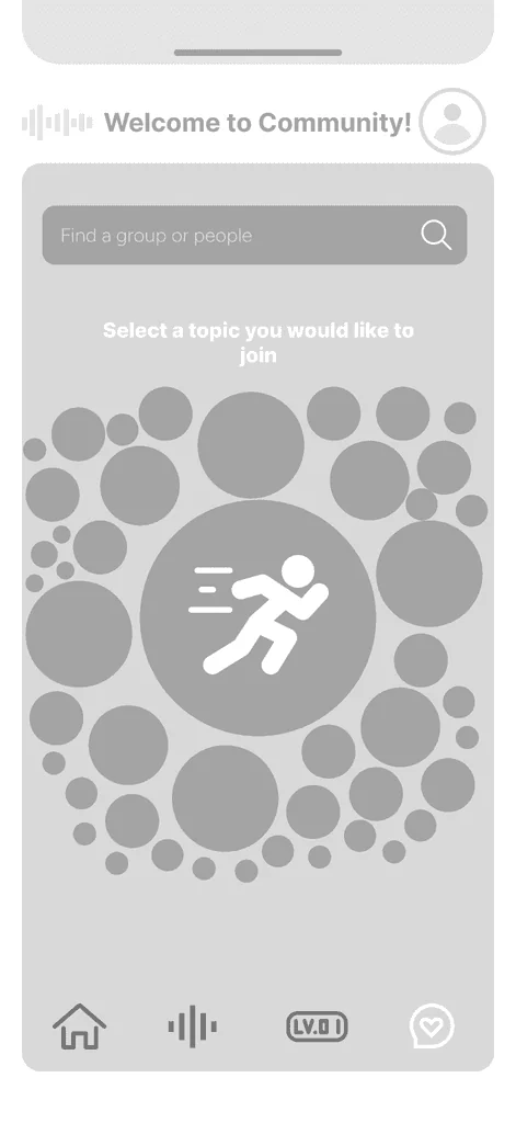 Low-fidelity wireframe screen