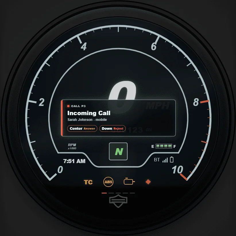 Stage 29 prototype, Incoming Call overlay state