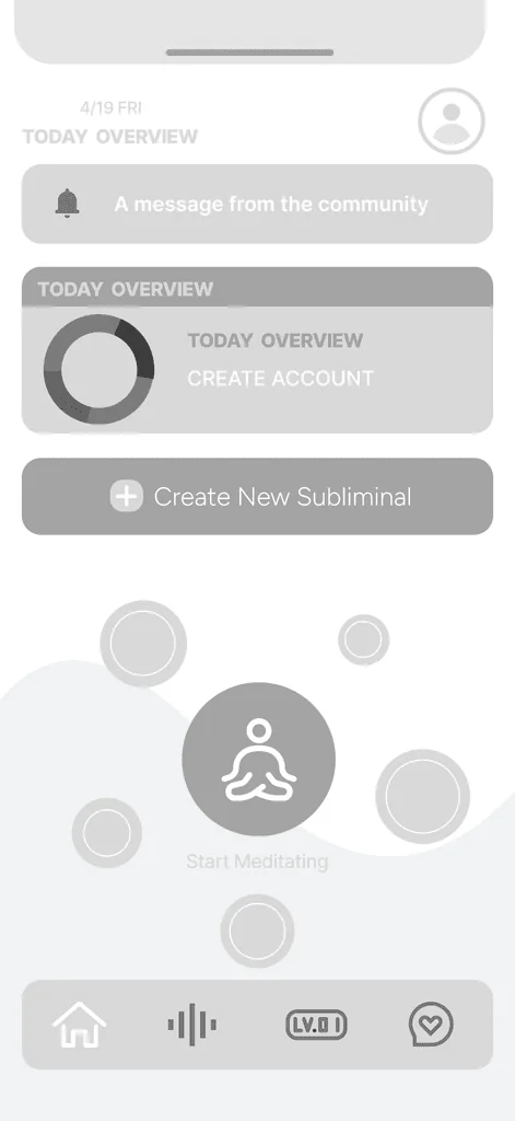 Low-fidelity wireframe screen