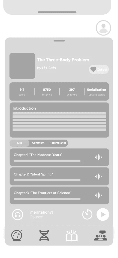 Low-fidelity wireframe screen