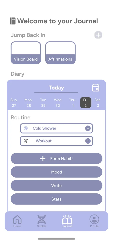 Mid-fidelity wireframe screen